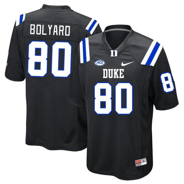 Men #80 Vance Bolyard Duke Blue Devils College Football Jerseys Stitched-Black